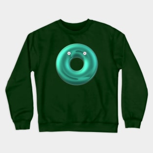 A Surprised Green Donut Crewneck Sweatshirt